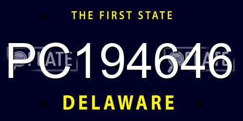 PC194646 Delaware License Plate