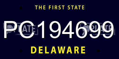 PC194699 Delaware License Plate