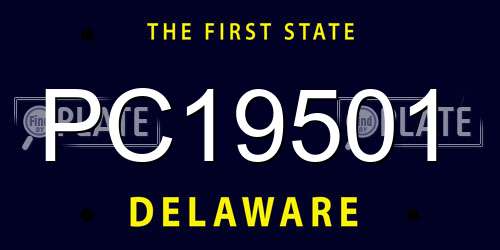 PC19501 Delaware License Plate
