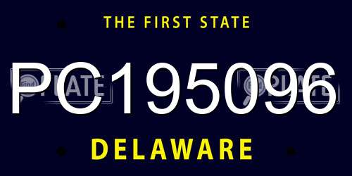 PC195096 Delaware License Plate