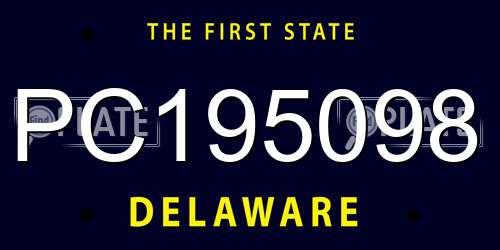PC195098 Delaware License Plate