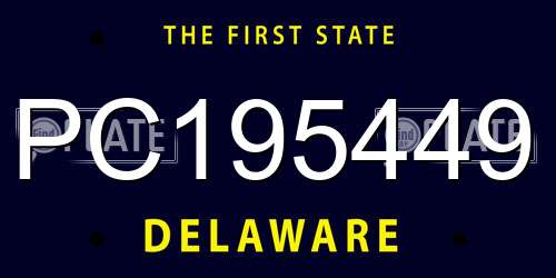 PC195449 Delaware License Plate