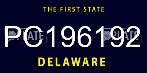 PC196192 Delaware License Plate