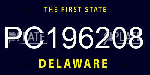 PC196208 Delaware License Plate