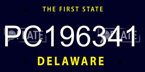 PC196341 Delaware License Plate