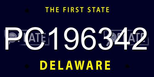 PC196342 Delaware License Plate