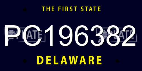 PC196382 Delaware License Plate