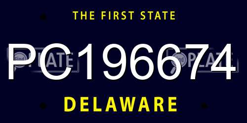 PC196674 Delaware License Plate