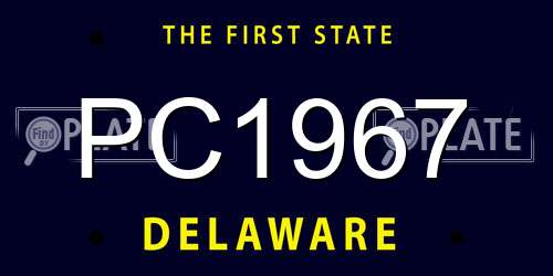 PC1967 Delaware License Plate