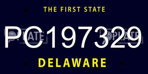 PC197329 Delaware License Plate