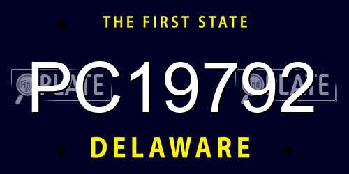 PC19792 Delaware License Plate