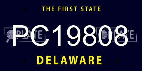 PC19808 Delaware License Plate