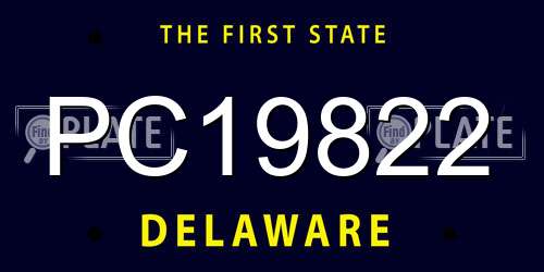 PC19822 Delaware License Plate