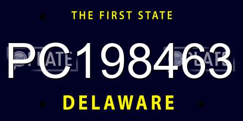 PC198463 Delaware License Plate