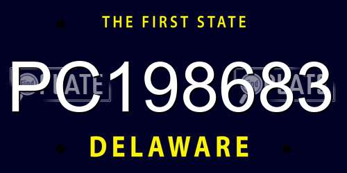 PC198683 Delaware License Plate