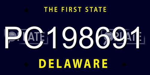 PC198691 Delaware License Plate