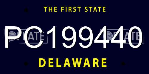 PC199440 Delaware License Plate