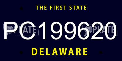 PC199620 Delaware License Plate