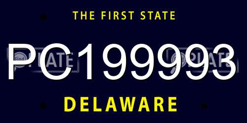 PC199993 Delaware License Plate