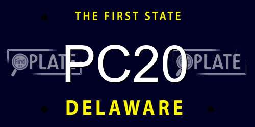 PC20 Delaware License Plate