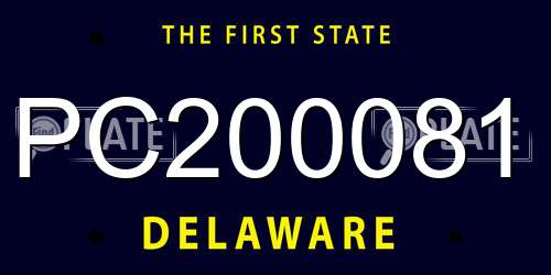 PC200081 Delaware License Plate