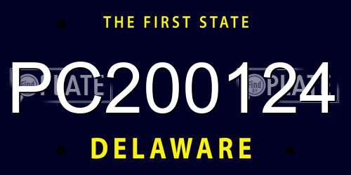 PC200124 Delaware License Plate