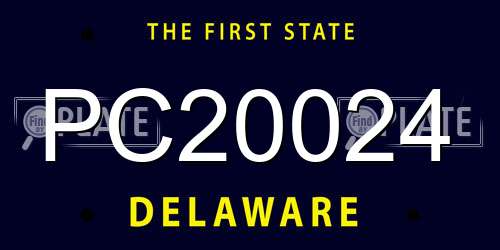 PC20024 Delaware License Plate