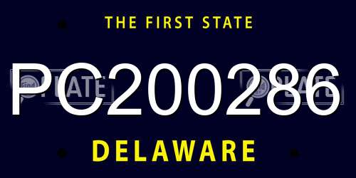 PC200286 Delaware License Plate