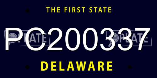 PC200337 Delaware License Plate