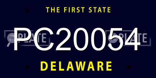 PC20054 Delaware License Plate