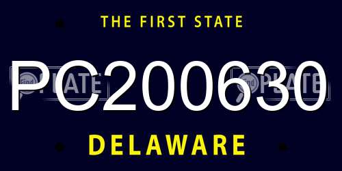 PC200630 Delaware License Plate