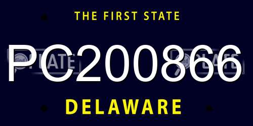 PC200866 Delaware License Plate