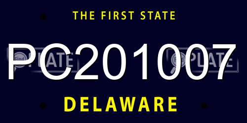 PC201007 Delaware License Plate