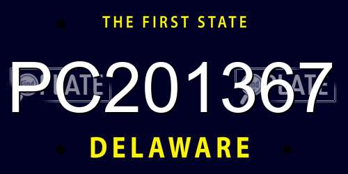 PC201367 Delaware License Plate