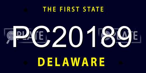 PC20189 Delaware License Plate