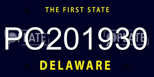 PC201930 Delaware License Plate
