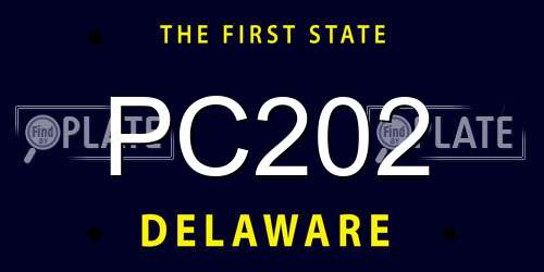 PC202 Delaware License Plate