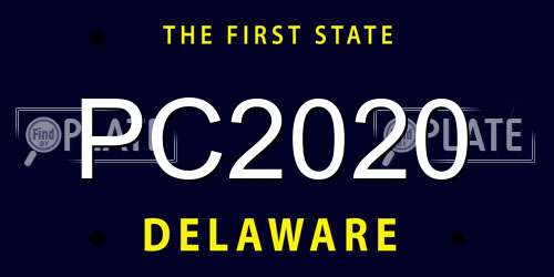 PC2020 Delaware License Plate