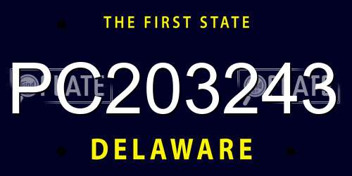 PC203243 Delaware License Plate