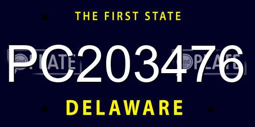 PC203476 Delaware License Plate