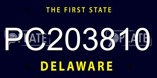 PC203810 Delaware License Plate