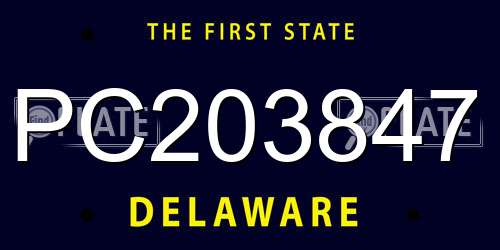 PC203847 Delaware License Plate