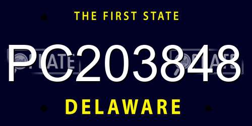 PC203848 Delaware License Plate