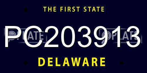 PC203913 Delaware License Plate