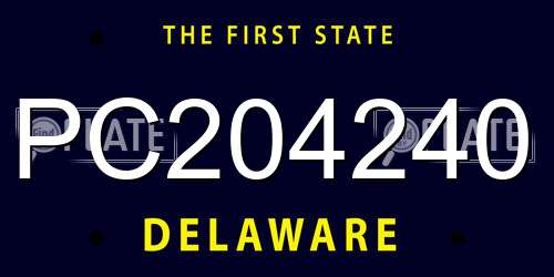 PC204240 Delaware License Plate