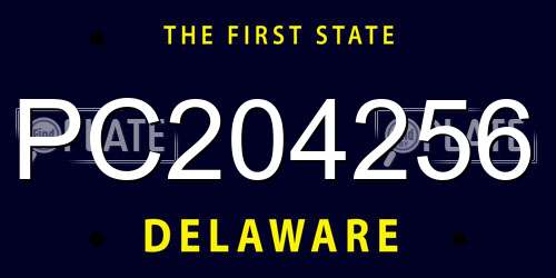 PC204256 Delaware License Plate