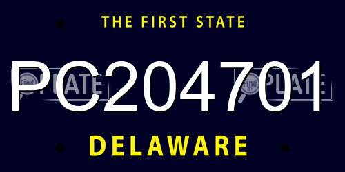PC204701 Delaware License Plate