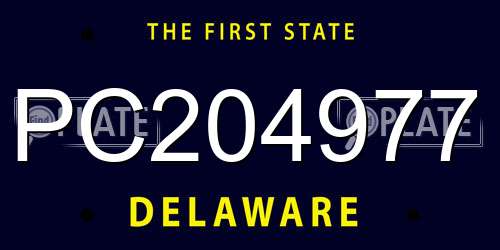 PC204977 Delaware License Plate