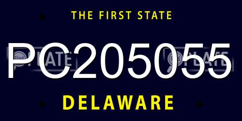 PC205055 Delaware License Plate