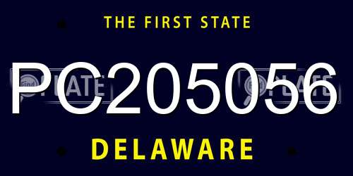 PC205056 Delaware License Plate